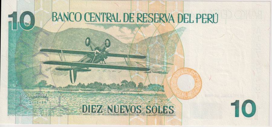 PERU 10 NUEVOS SOLES 1996 P163 A-UNC