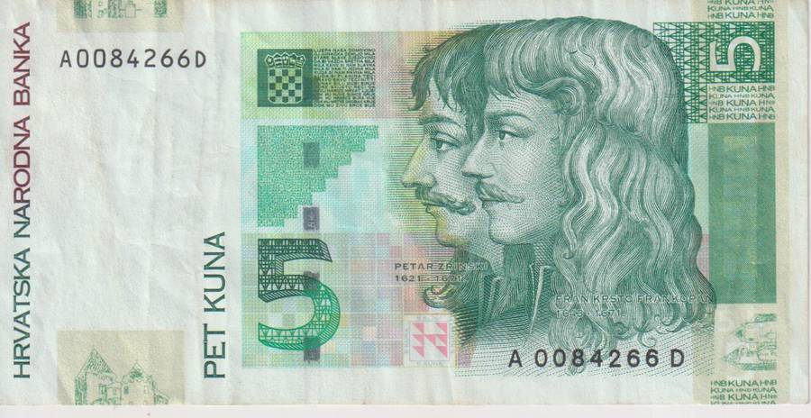 CROATIA 5 KUNA 2001 P37 VF