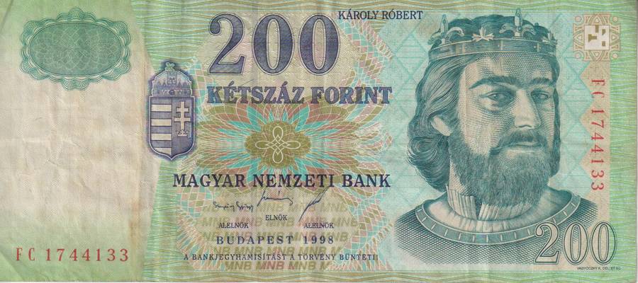 HUNGARY 200 FORINT 1998 P 178 VF (USED)
