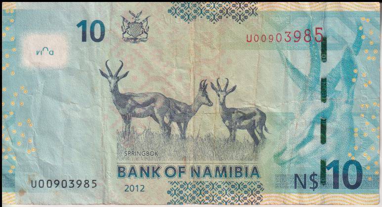 NAMIBIA 10 DOLLARS 2012 P11a VF