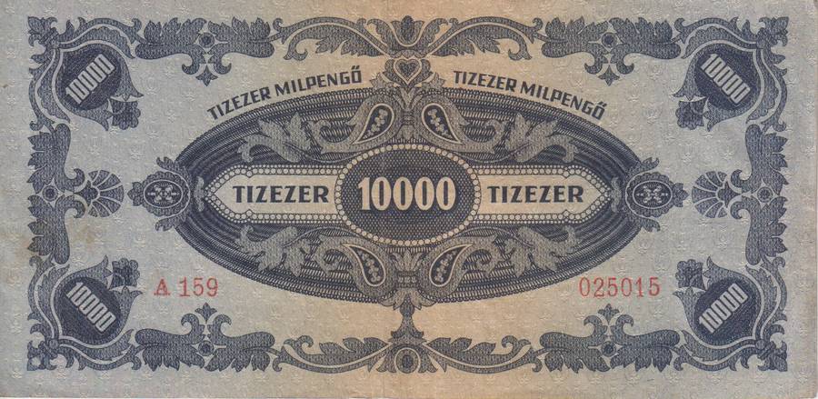 WW2 - HUNGARY 10,000 MILLION PENGO  1946 P126  VF