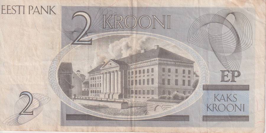 ESTONIA 2 KROON 1992 P70 VF