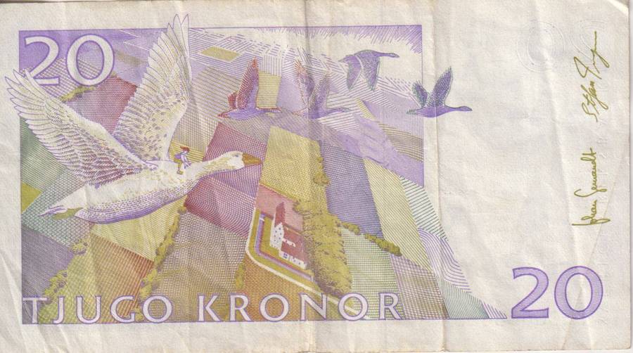 Sweden, 20 Kronor  1991  P-61  VF