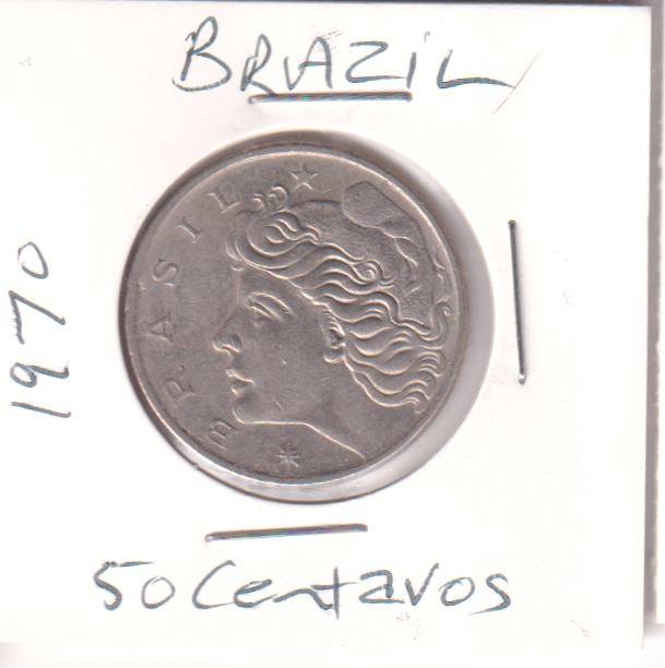 BRAZIL 50 CENTAVOS 1970 - IN COIN FLIP