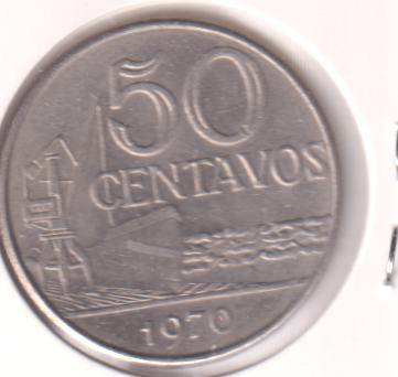 BRAZIL 50 CENTAVOS 1970 - IN COIN FLIP