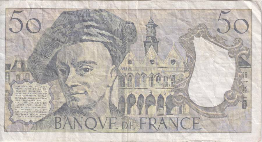 FRANCE 50 FRANCS 1988 P152d VF