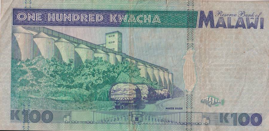 MALAWI 100 KWACHA 1995 P34 VF - VERY SCARCE