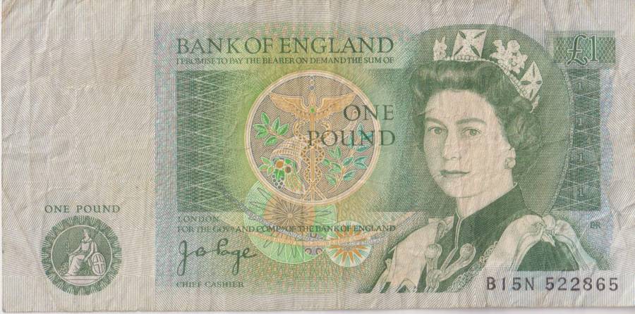 Bank of England Great Britain 1 Pound 1981-1984 `Page` P377a VF