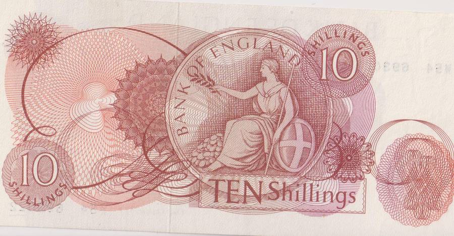 Bank of England Great Britain 10 SHILLINGS 1962-1966  'Hollom` P373b  A-UNC