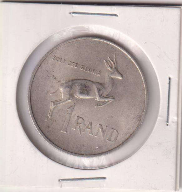 REPUBLIC OF SOUTH AFRICA - 1967 ONE RAND (ENGLISH) IN COIN FLIP - SILVER 0.800