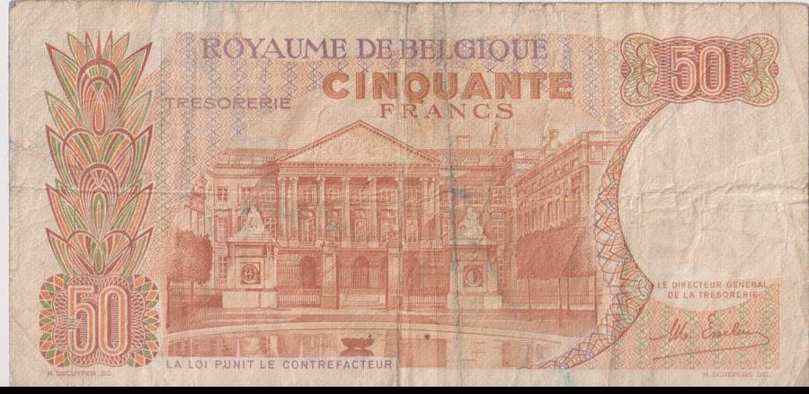 Belgium,  50 Francs - Baudouin I 1966 P139 VF