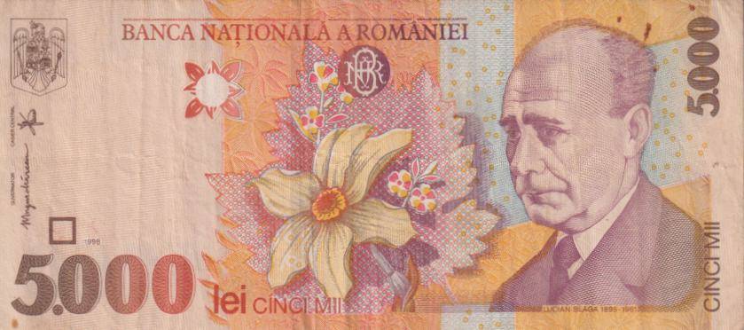 ROMANIA 5000 LEI 1998 P107  VF