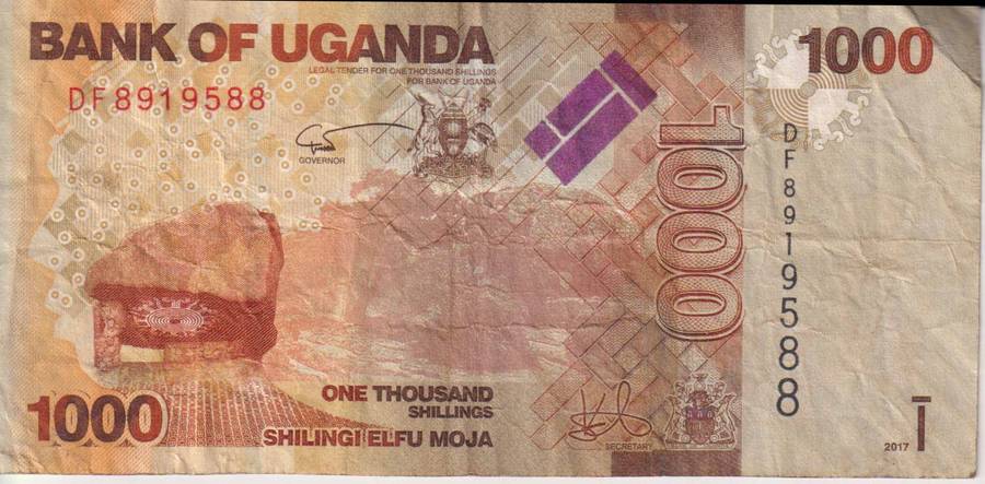 Uganda 1000 Shillings 2017 P49e VF