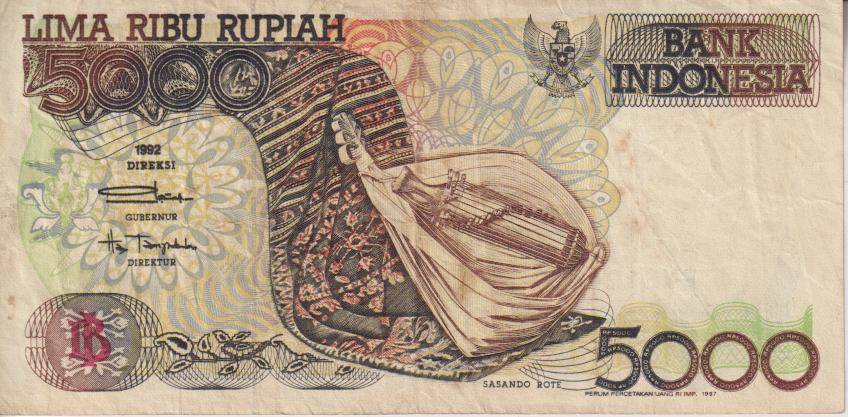 INDONESIA 5000 RUPIAH 1992 P130 VF