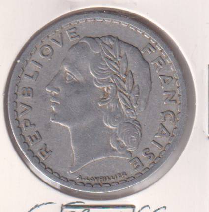 FRANCE 5 FRANCS 1947 IN COIN FLIP - ALUMINIUM