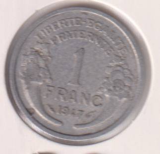 FRANCE 1 FRANC 1947 IN COIN FLIP - ALUMINIUM