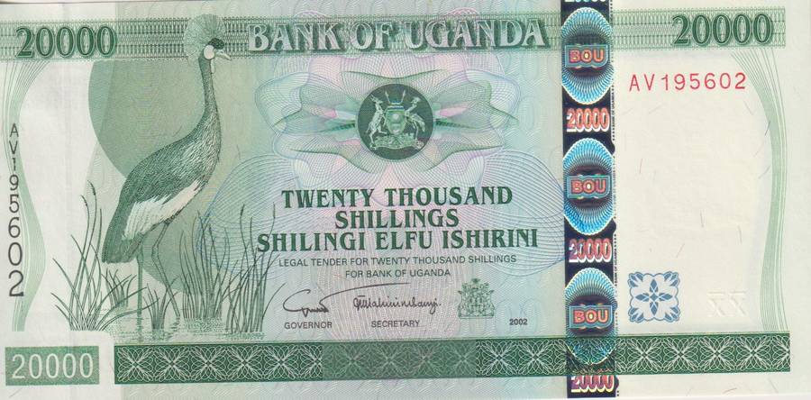 UGANDA 20,000 SHILLINGS 2002  P42 UNC