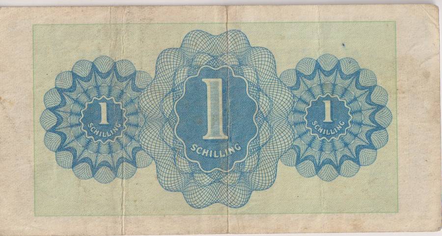 AUSTRIA 1 SHILLINGS (ALLIED MILITARY AUTHORITY) 1944 P103  VF
