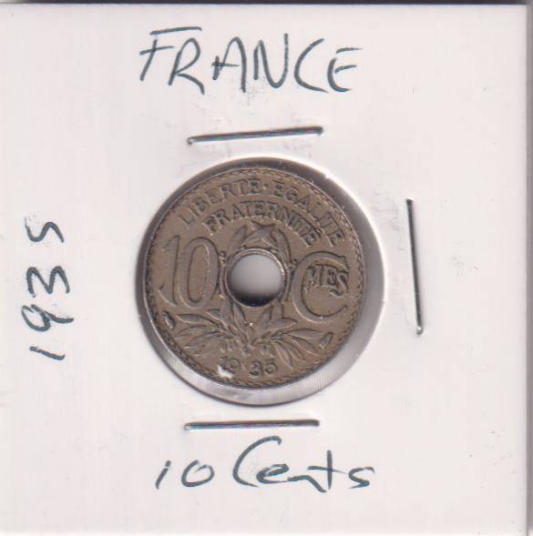 FRANCE 10 CENTS 1935 IN COIN FLIP