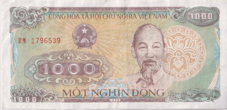 VIETNAM 1000 DONG 1988 P106a VF
