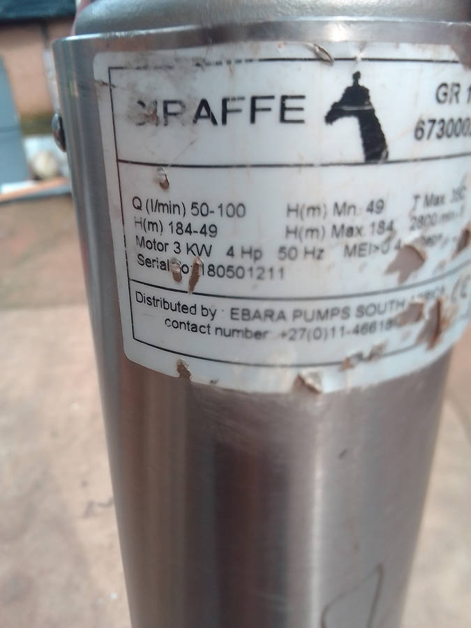 4kw Borehole pump only