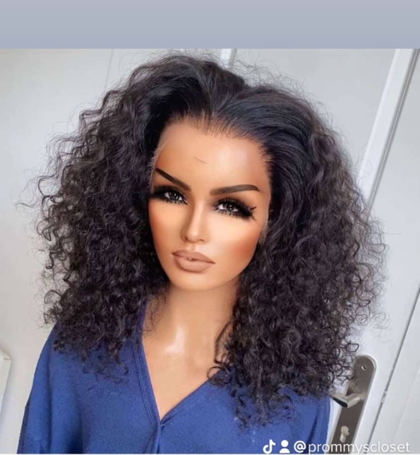 12 inch full frontal closure curly wig SPECIAL