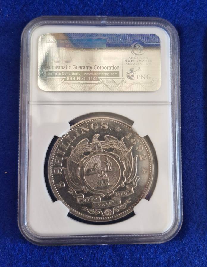 1892 ZAR Kruger Silver Proof 5 Shillings - NGC Graded