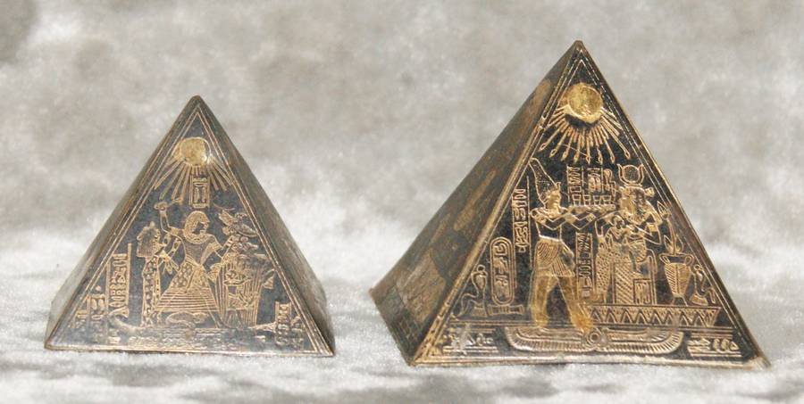 Vintage Hand Engraved Egyptian Pyramids