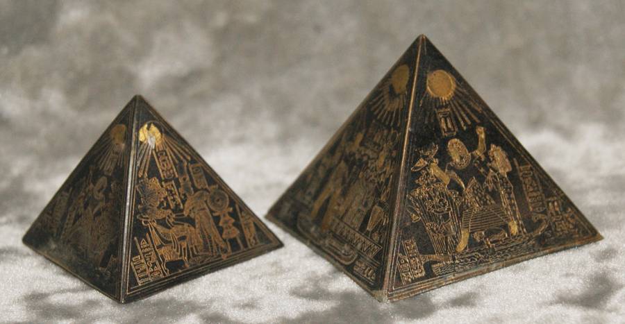 Vintage Hand Engraved Egyptian Pyramids