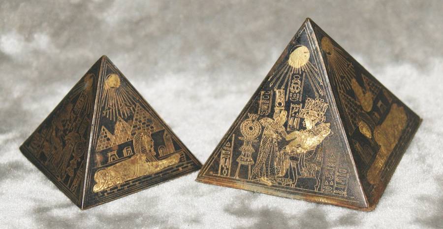 Vintage Hand Engraved Egyptian Pyramids