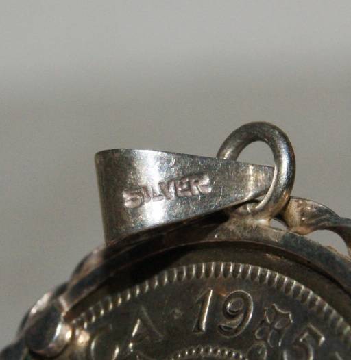 1957 South Africa 1/2 Crown (XF/AU) in Silver Pendant. Not mounted (19.1g) @@@ CRAZY LOW R1 START