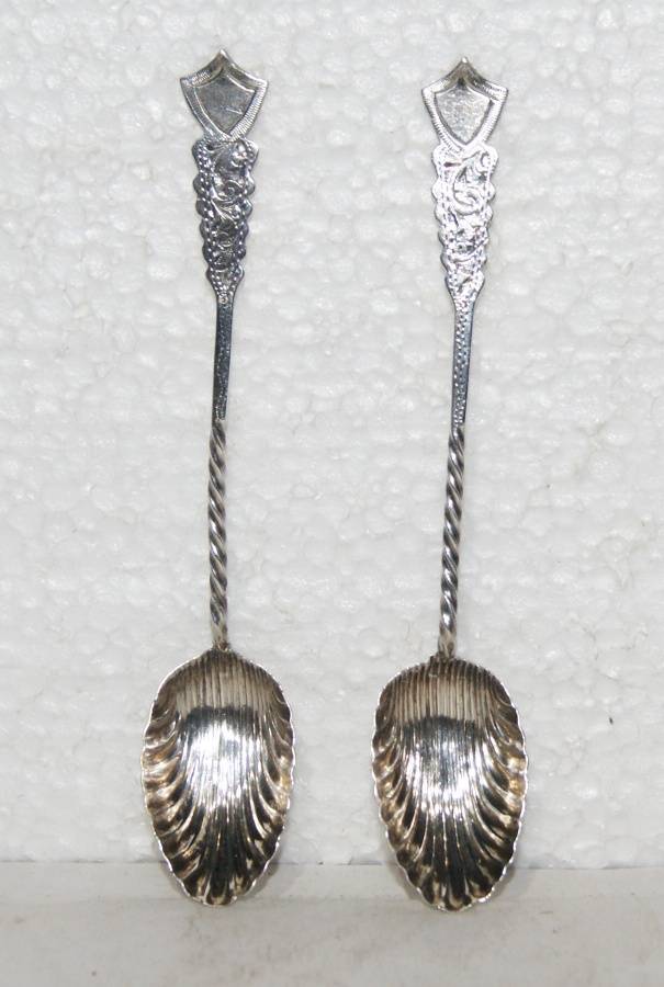 Pair of Hallmarked Silver Birmingham 1913 Teaspoons (17.6g) @@@ CRAZY LOW R1 START