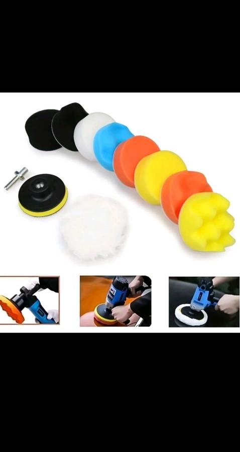 11pc Car Detailing Sponge & Wool Pad Kit  Buff, Polish & Shine