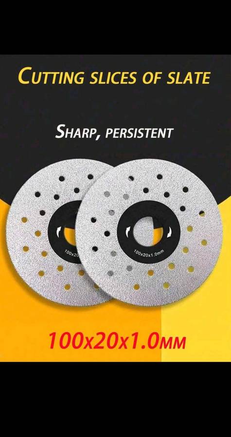 4-Inch Stone Ceramic Perforated Wide Rock Slab Cutter Knife, 100mm Slate Flat Grinder Cutting Blade