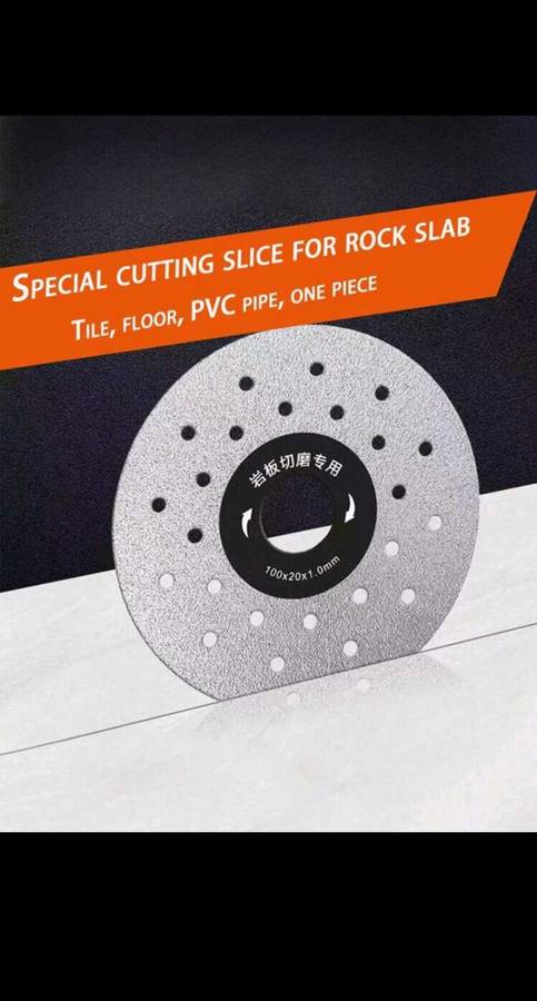 4-Inch Stone Ceramic Perforated Wide Rock Slab Cutter Knife, 100mm Slate Flat Grinder Cutting Blade