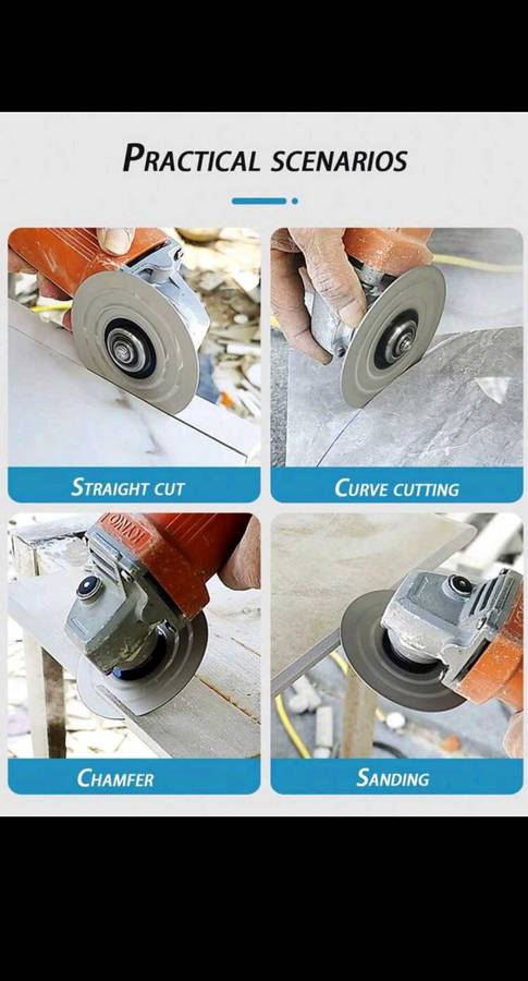 4-Inch Stone Ceramic Perforated Wide Rock Slab Cutter Knife, 100mm Slate Flat Grinder Cutting Blade