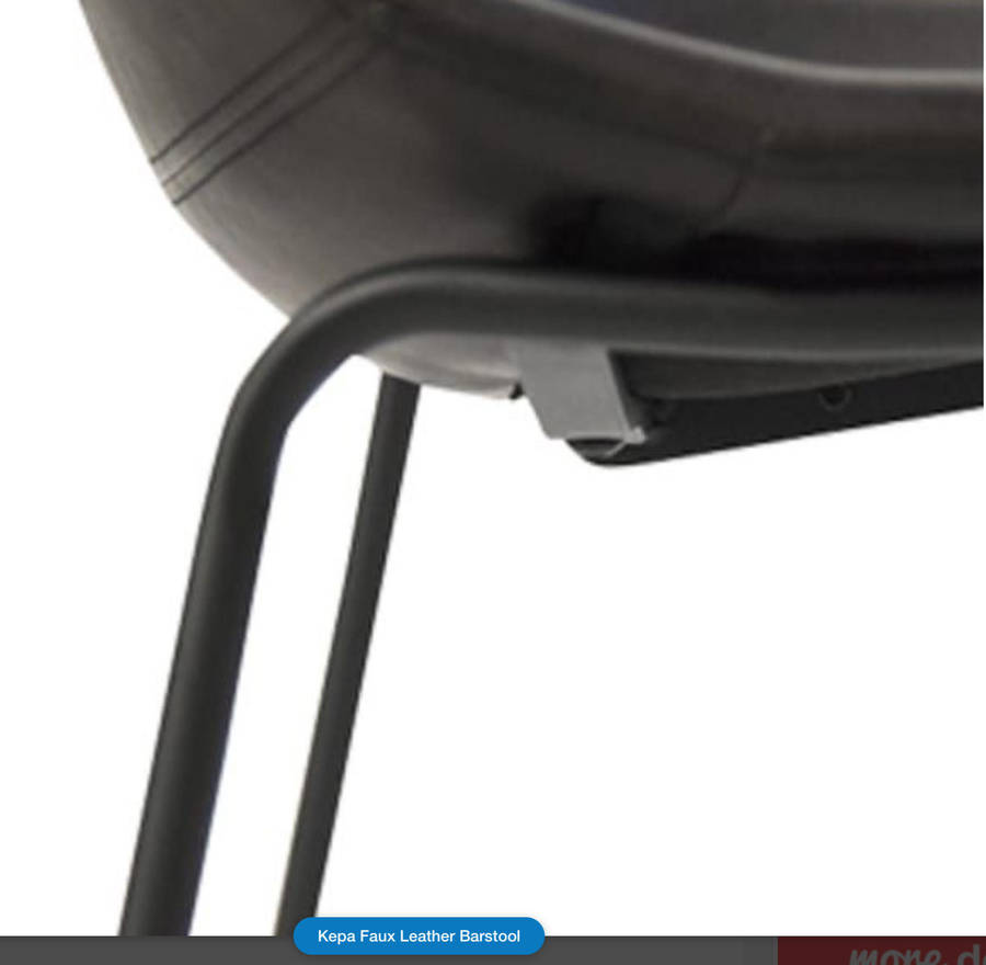 Black Faux Leather Barstool