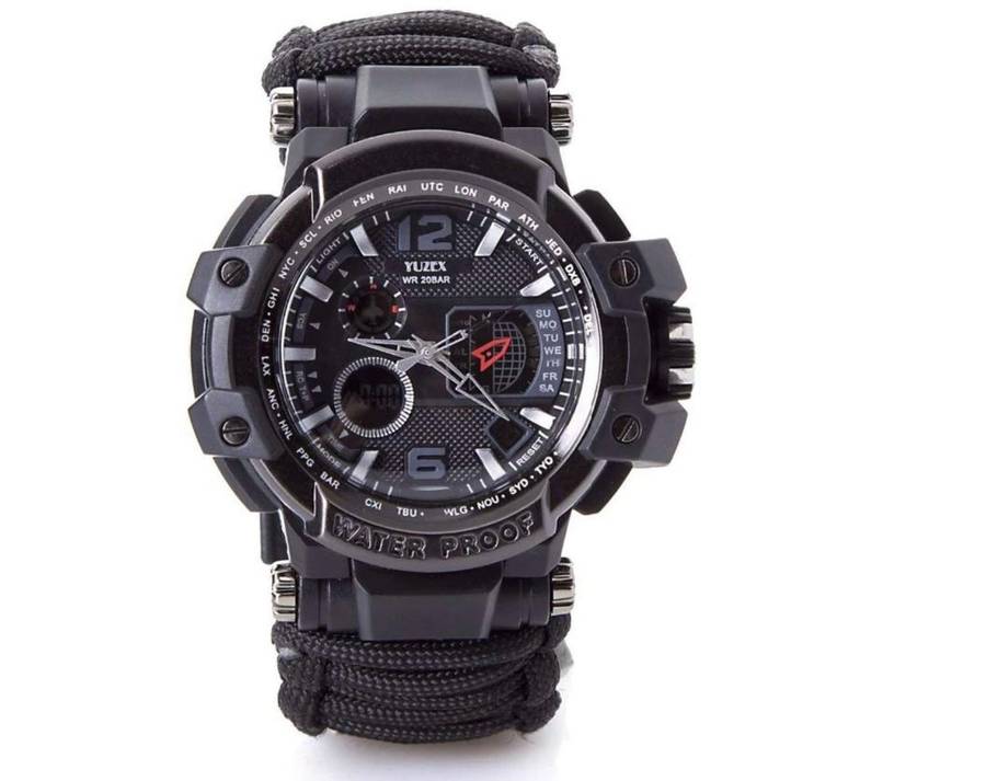 Outdoor Camping Multi-functional watch survival watch - Black g6