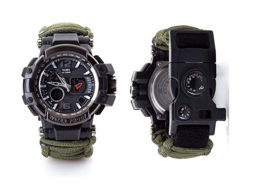 Outdoor Camping Multi-functional watch survival watch - Black g6