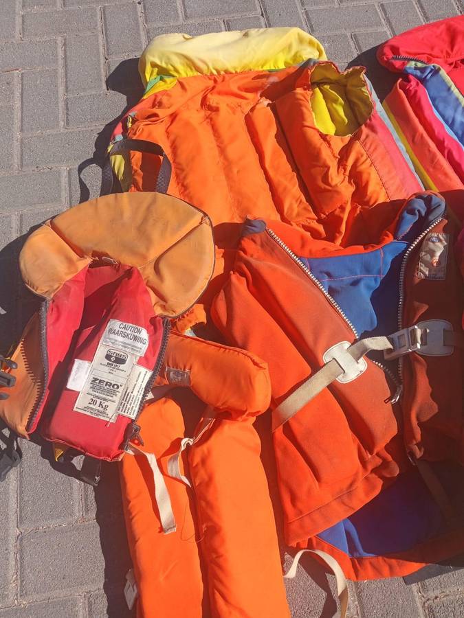 A lot of assorted life jackets