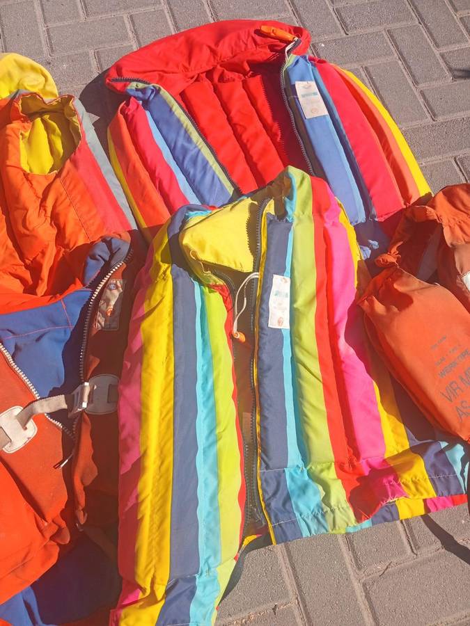 A lot of assorted life jackets