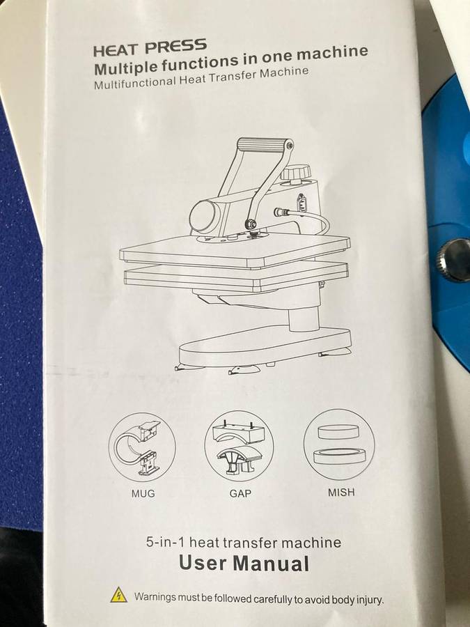 Heat Press Machine 5 in 1 Combo T-shirt Press Machine 360° Swing Away Digital Shirt Printing