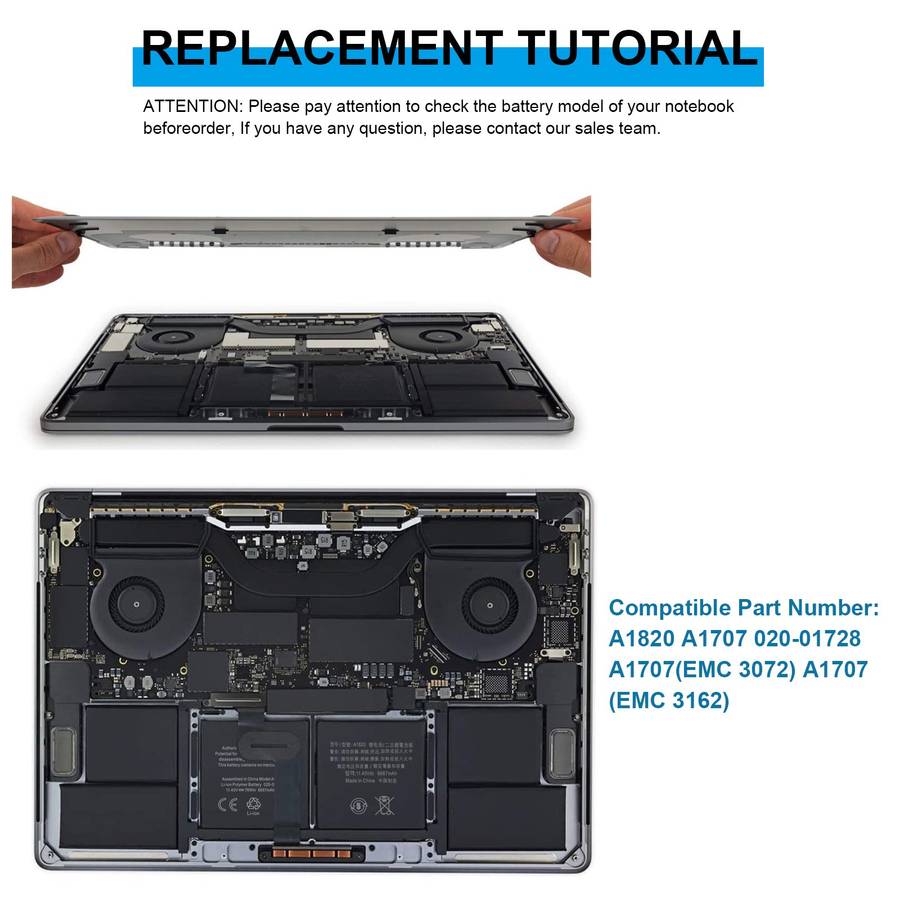  A1707 / A1820 Battery for MacBook Pro 15" (Late 2016 & Mid 2017) Touch Bar