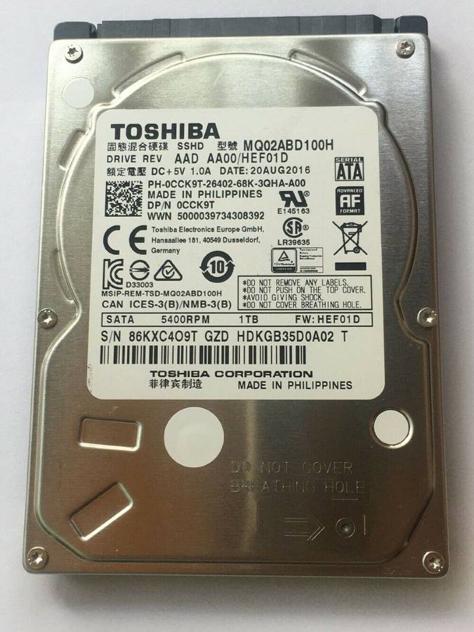 TOSHIBA 2.5" 1000GB SATA Internal Hard Disk Drive