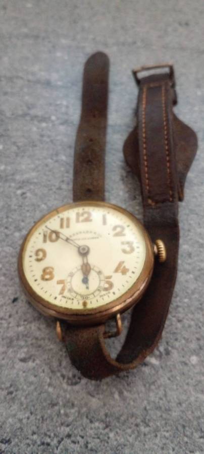 Amazing. EBERHARDT  vintage Trench art  wrist watch.  Not working. Spares and repairs.  See desc.z
