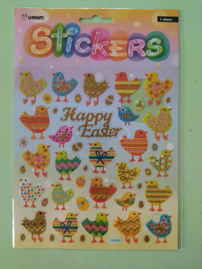Upikit Easter Stickers - Glitter Eggs & Chicks