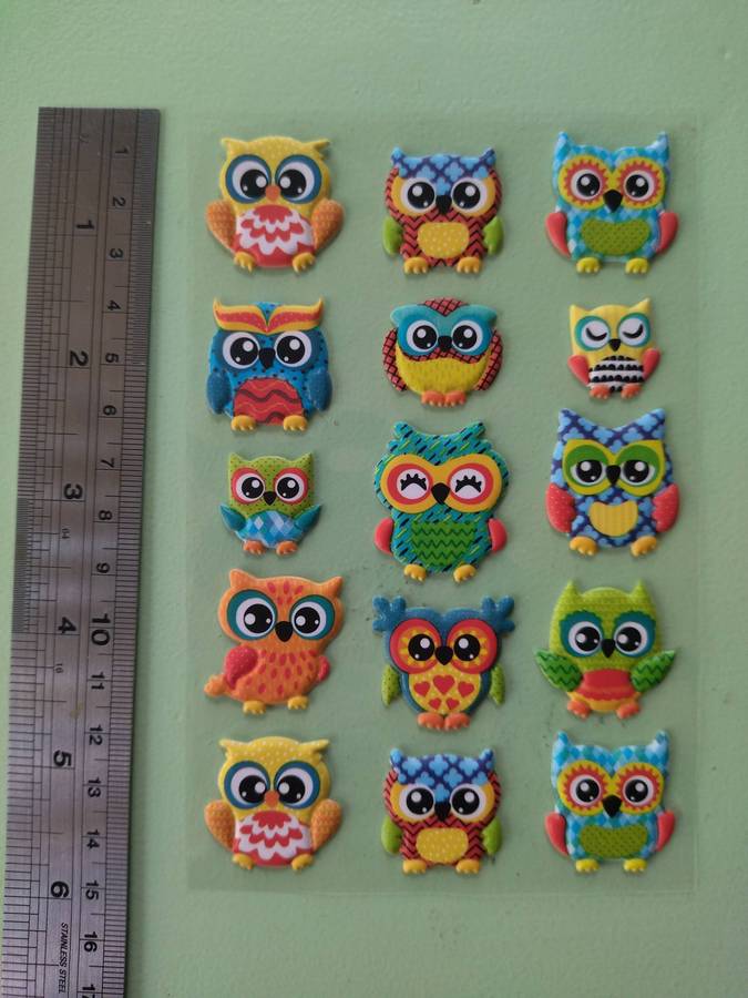 Owl Stickers - Puffy / Gel