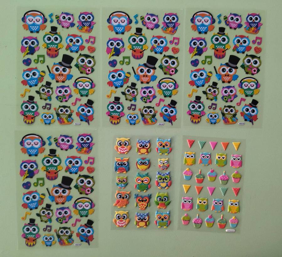 Owl Stickers - Puffy / Gel