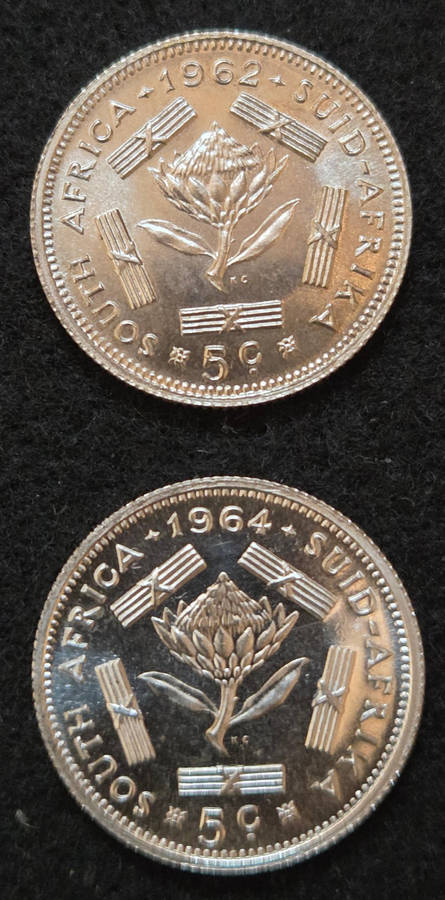 1962 & 64 Proof 5 cent