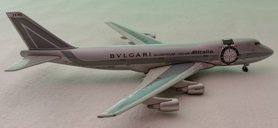 Tucano Lines Model, ALITALIA BVLGARI B747-234B Reg#I-DEMS  1/1:400 Scale Diecast Model  84023001